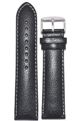 Kolet Dotted White Stiched 22B 22 mm Leather Watch Strap(Black)   Watches  (Kolet)