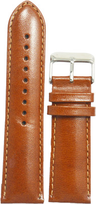 

Kolet Plain Padded 24 mm Leather Watch Strap(Tan)