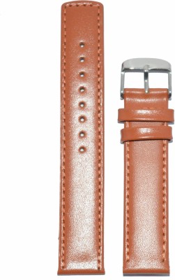 Kolet Plain Parallel 18T 18 mm Leather Watch Strap(Tan)   Watches  (Kolet)