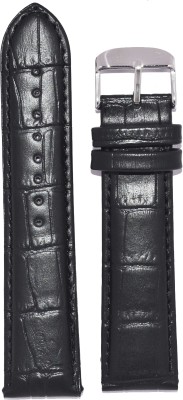 Kolet Croco U18 18 mm Leather Watch Strap(Black)   Watches  (Kolet)