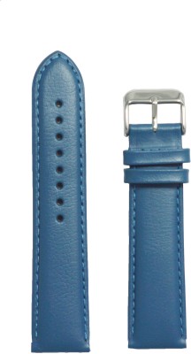 Kolet Plain Padded 22 mm Leather Watch Strap(Blue)   Watches  (Kolet)