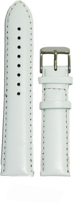 Kolet Plain Padded 22 mm Leather Watch Strap(White)   Watches  (Kolet)