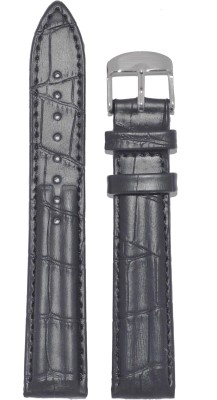 Kolet Croco Half Padded 18B 18 mm Leather Watch Strap(Black)   Watches  (Kolet)