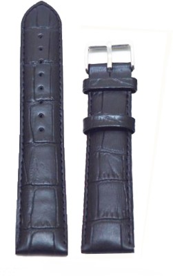 Kolet Croco Padded 20 mm Leather Watch Strap(Black)   Watches  (Kolet)