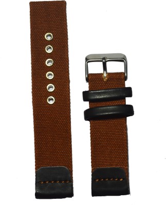 Kolet 22BRBL 22 mm Denim Watch Strap(Brown, Black)   Watches  (Kolet)