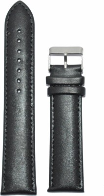 Kolet Plain Padded 20 mm Leather Watch Strap(Black)   Watches  (Kolet)