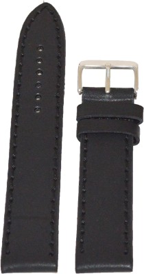 Kolet Plain B 20 mm Leather Watch Strap(Black)   Watches  (Kolet)