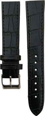 

Flux STRP-FX129A 18 mm Leather Women Watch Strap(Black)