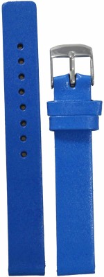 Kolet Glossy Finish 14 mm Leather Watch Strap(Blue)   Watches  (Kolet)