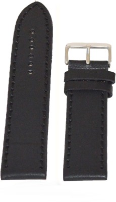 Kolet Plain Matte Finish 18 mm Leather Watch Strap(Black)   Watches  (Kolet)