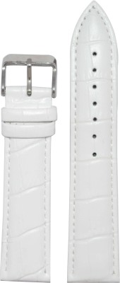 Kolet Croco Padded T24W 24 mm Leather Watch Strap(White)   Watches  (Kolet)