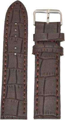 Kolet Croco Matte Finish 24 mm Leather Watch Strap(Brown)   Watches  (Kolet)