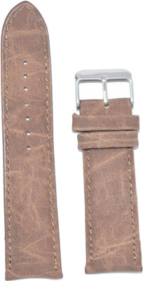 

KOLET Textured Matte Finish Padded 20BR 20 mm Leather Watch Strap(Brown)
