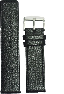 Kolet Parallel Dotted P24 24 mm Leather Watch Strap(Black)   Watches  (Kolet)