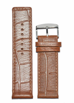 

Kolet Croco Texture Matte Finish 22T 22 mm Leather Watch Strap(Tan)