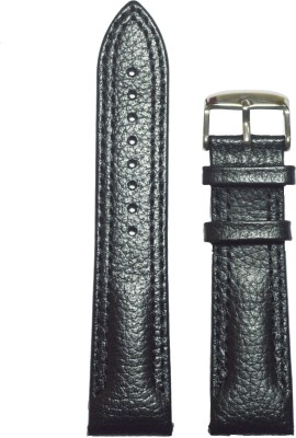 Kolet Dotted Double Stitched 22 mm Leather Watch Strap(Black)   Watches  (Kolet)