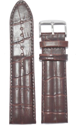 

Kolet Croco Half Padded 24BR 24 mm Leather Watch Strap(Brown)