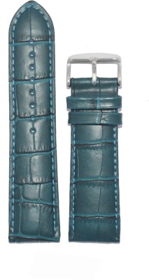 Kolet Croco 22P 22 mm Leather Watch Strap(Peacock Blue)   Watches  (Kolet)