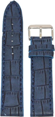 Kolet Croco Matte Finish 24 mm Leather Watch Strap(Blue)   Watches  (Kolet)