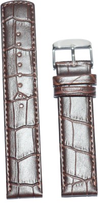 Kolet Croco Parallel P20 20 mm Leather Watch Strap(Brown)   Watches  (Kolet)