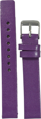 

Kolet Glossy Finish PU 14 mm Leather Watch Strap(Purple)