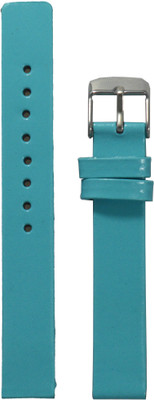 

Kolet Glossy Finish TBU 14 mm Leather Watch Strap(Turkish Blue)