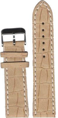 Kolet Croco Matte Finish 24C 24 mm Leather Watch Strap(Cream)   Watches  (Kolet)