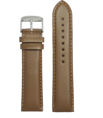 Kolet Plain Padded 22 mm Leather Watch Strap(Beige)   Watches  (Kolet)