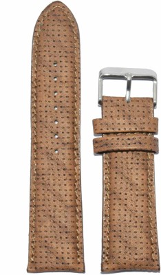 Kolet Padded Dotted Texture 22 mm Leather Watch Strap(Beige)   Watches  (Kolet)
