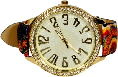 Pourni Adw1200 22 mm Leather Watch Strap(yellow)   Watches  (Pourni)