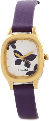 Sonata NG8060YL01C Yuva Gold Analog Watch  - For Women   Watches  (Sonata)