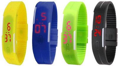 

Kissu Led Magnet Band Combo of 4 Yellow, Blue, Green And Black Watch - For Men & Women