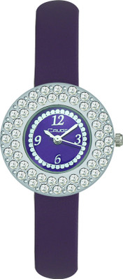 

Crude rg346 purple color diamond case party wear and casual look unique watch for girl Watch - For Women