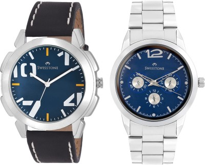 Swisstone GR102-BLU-BLK & GR032-BLU-CH Analog Watch  - For Men   Watches  (Swisstone)