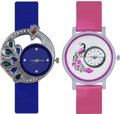 Keepkart KK Blue Morni Dial And Pink Peacock Watch  - For Women   Watches  (Keepkart)