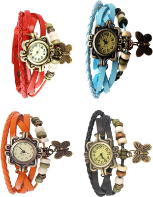 

Kissu Vintage Rakhi Combo of 4 Red, Orange, Sky Blue And Black Watch - For Women