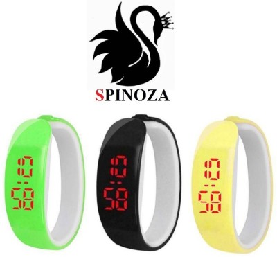 SPINOZA green black yellow digital bracelet type attractive Digital Watch  - For Men   Watches  (SPINOZA)