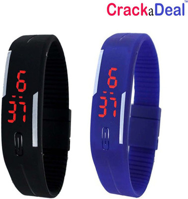 

CrackaDeal High Quality Black and Blue Led Watch - For Couple