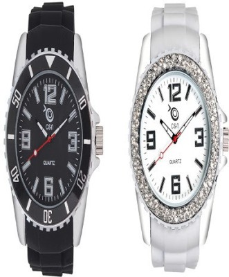 Chappin & Nellson Combo-CNP-10-M-White&Black Basic Analog Watch  - For Women   Watches  (Chappin & Nellson)