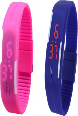 Y&D Combo of Led Band Pink + Blue Digital Watch  - For Couple   Watches  (Y&D)