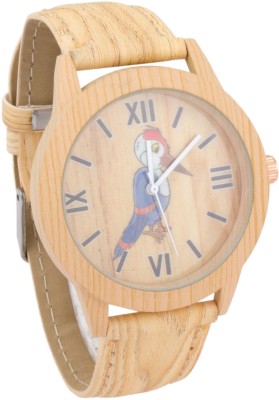 COSMIC BIG WOODEN LOOK UNISEX WATCH WITH BLUE KINGFISHER BIRD DESIGN ON DIAL Analog Watch  - For Men & Women   Watches  (COSMIC)