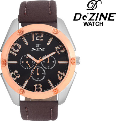 Dezine DZ-GR061-BLK-BRW Watch - For Boys