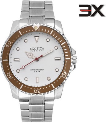 Exotica Fashions EFG-117-ST-White-Brown-NS New Series Analog Watch  - For Men   Watches  (Exotica Fashions)