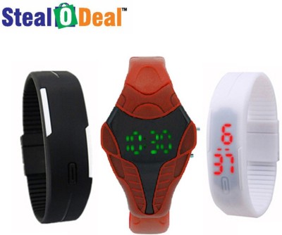 Stealodeal Red Cobra Shape With Black and White Led Kids Led Watch  - For Boys & Girls   Watches  (Stealodeal)