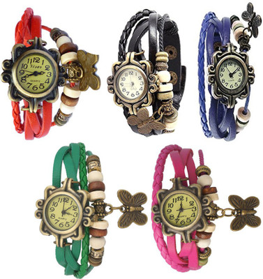 

Jack Klein Vintage_RD_BLK_BL_GRN_PNK Watch - For Women
