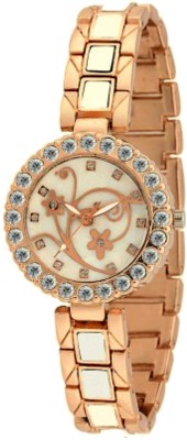 COSMIC Timiho Series White Dial With Stunning Rose Gold Color ajha126 Analog Watch  - For Women   Watches  (COSMIC)