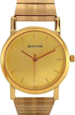 Sonata bf12 Gold Plated Watch  - For Men   Watches  (Sonata)