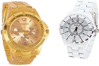 Rosra Gold-White-57 Analog Watch  - For Men   Watches  (Rosra)