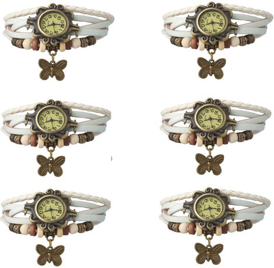 

Kissu Vintage Rakhi Combo of 6 White Watch - For Women