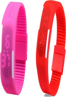 Twok Combo of Led Band Pink + Red Digital Watch  - For Men & Women   Watches  (Twok)